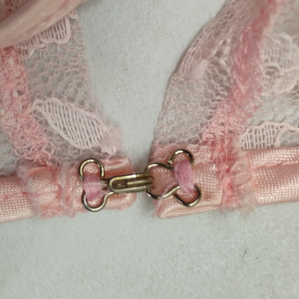 JCPENNEY Vintage Dress 2 Piece Satin/Lace Pink Sz 7/8 Women's Spaghetti Straps - Picture 12 of 16